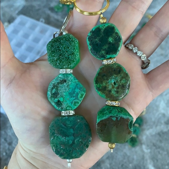 πx2HPπGreen agate stone keychain - Picture 3 of 8